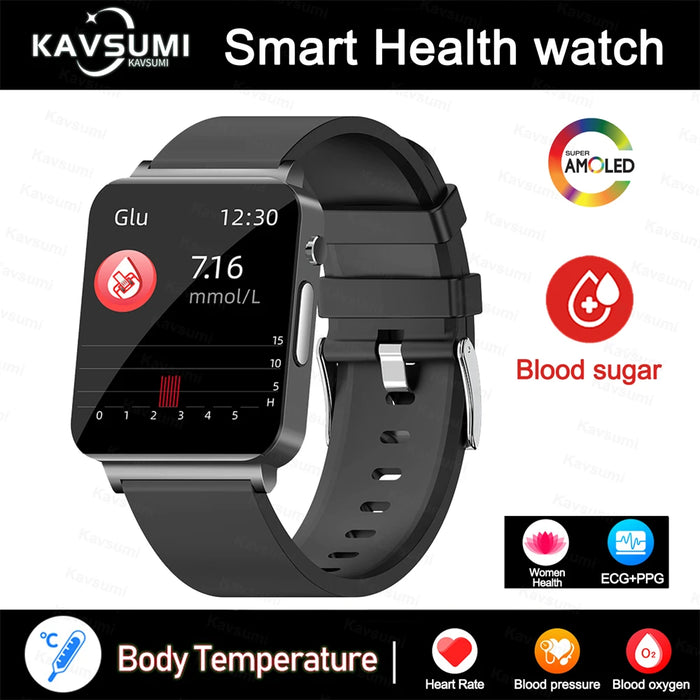 Smartwatch with ECG, Blood Sugar & Heart Rate Monitoring