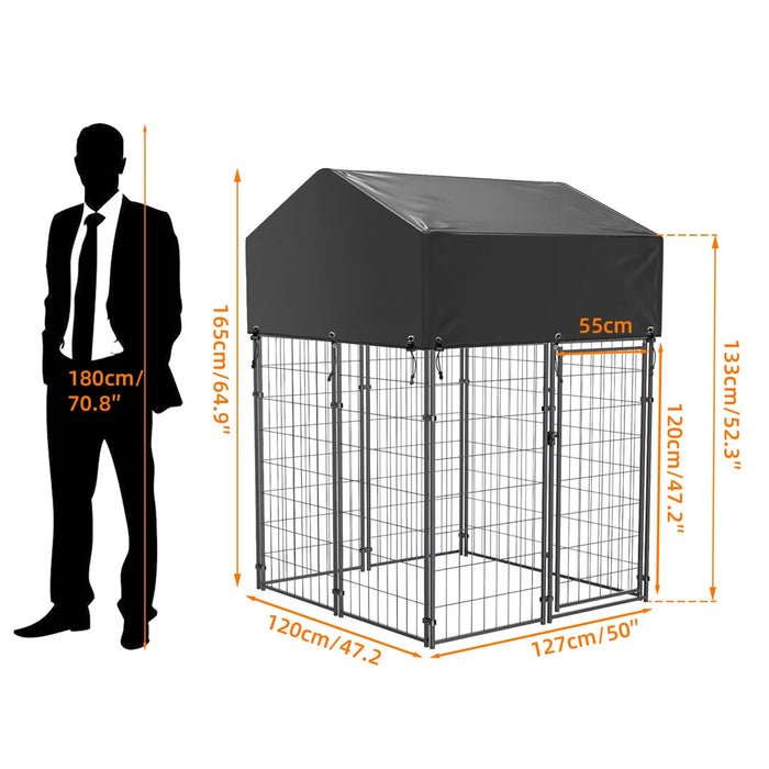 Large Dog Kennel Pet Welded Metal Playpen, Outdoor/Indoor Animal Cage - S - Sturdy and spacious dog kennel for outdoor and indoor use