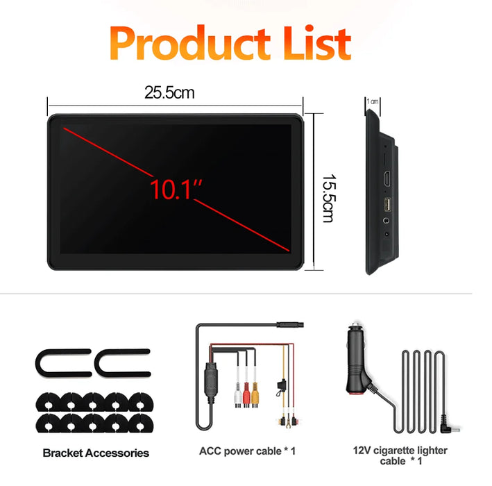 10.1in Android 13 Car Headrest Monitor with CarPlay 32GB