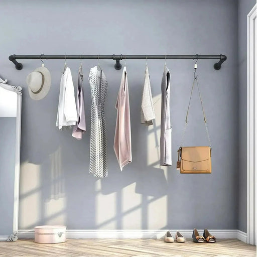 Designed for functionality and style, this garment rack maximizes closet space