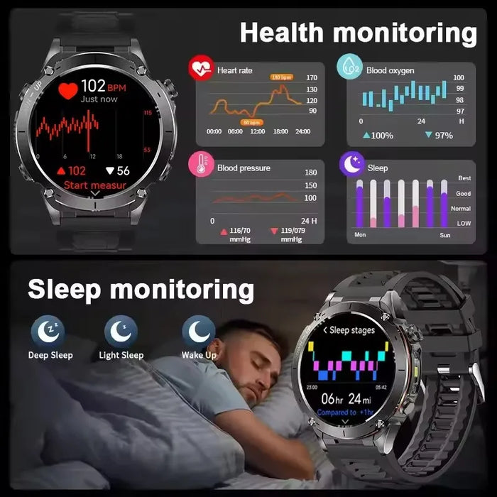 Outdoor Smartwatch with GPS, Compass, AMOLED Display & 170+ Sports Modes