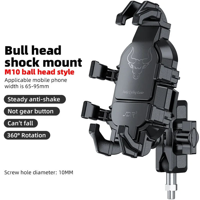 Vibration Dampening Motorcycle Phone Mount M10 Screw for 3.5"-7.2" Phones
