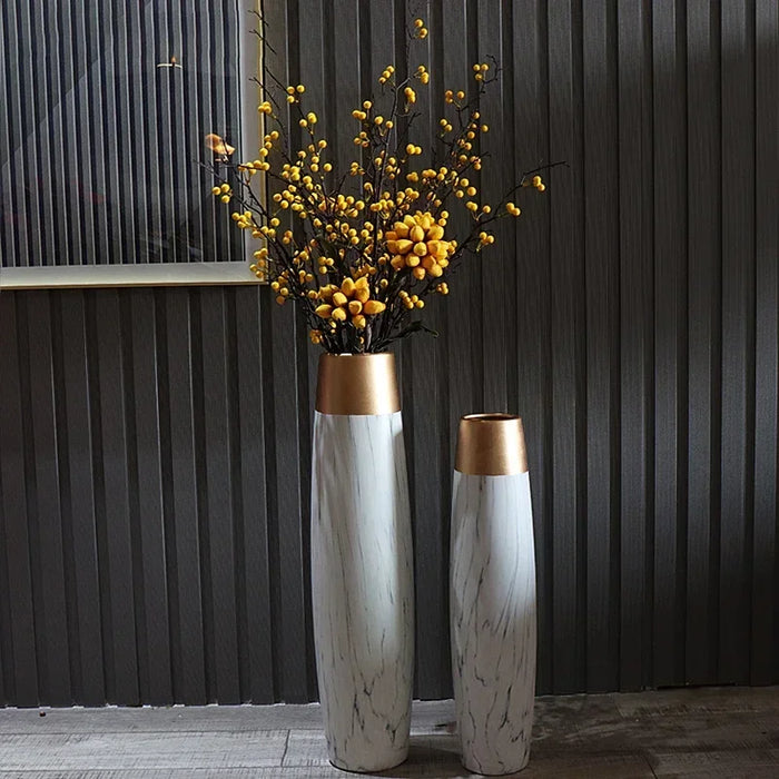 70cm Modern Ceramic Floor Vase with Flower-D for Home Decor