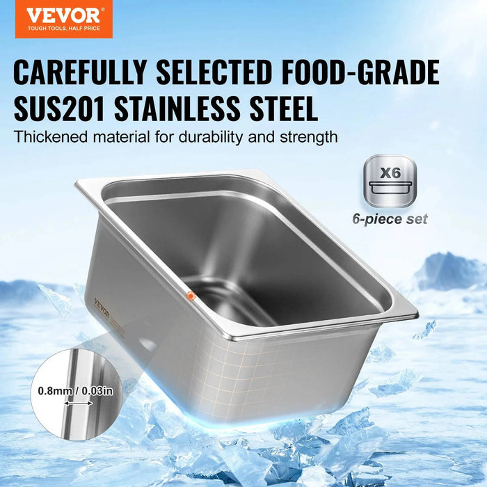  Durable 201 Stainless Steel Food Container for Party Catering 