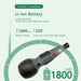  Rechargeable 1800 mAh lithium-ion battery for long-lasting performance 
