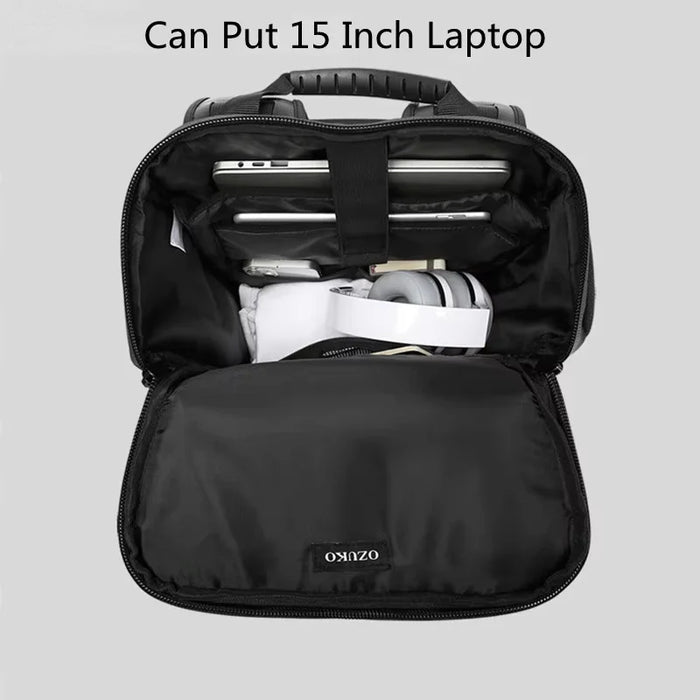 Black Waterproof 15" Laptop Backpack for Cycling & Outdoors
