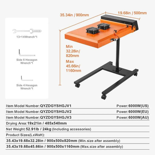 Spacious 50x50cm Flash Dryer with Dual Fans and Precise Temperature Control