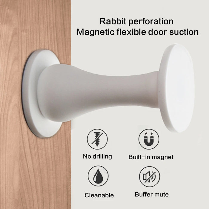 Strong Magnetic Door Stopper White