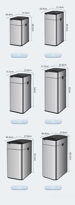 50L Automatic Induction Trash Can for Kitchen or Bathroom