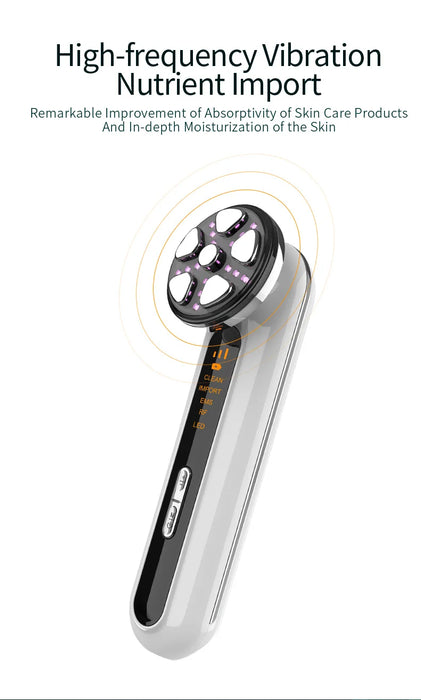 Microcurrent facial device with LED light therapy for face lifting and neck skin tightening