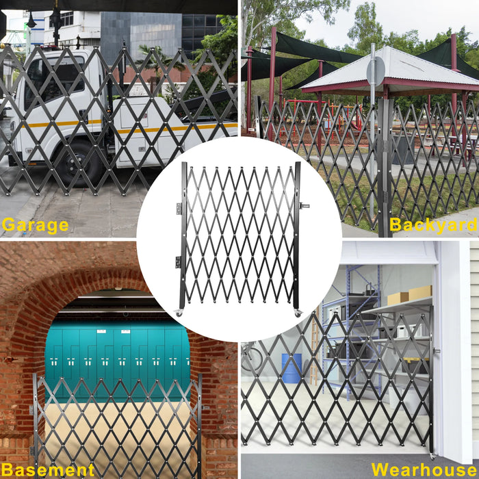Durable Steel Frame Expandable Gate for Doorways, Halls, and Stairways