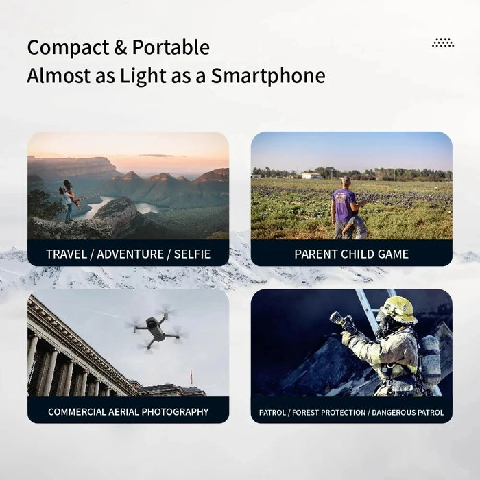 Smart 4K Drone with GPS, 3km Range and Stabilized Camera WHITE