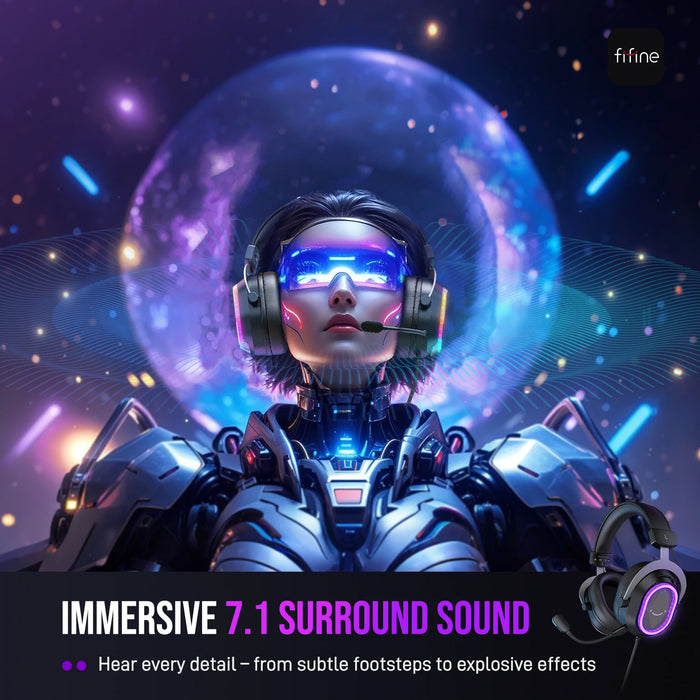 RGB Gaming Headset with 7.1 Surround & Detachable Mic