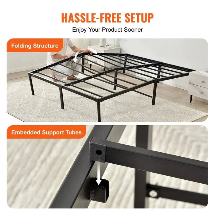 Full metal bed frame with quick and easy assembly