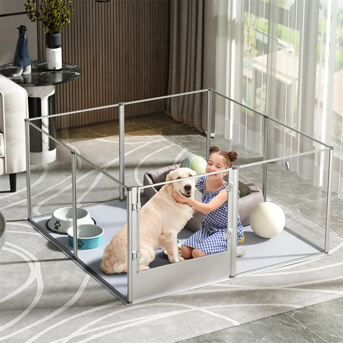 Package-contents-include-clear-acrylic-dog-whelping-pen-and-waterproof-floor-pad