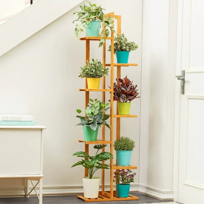 Efficient multi-tier structure for organized display of plants and decorations