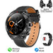 Leather Black Smart Watch with 2-in-1 TWS Bluetooth Earphones and HD Bluetooth Call with high-fidelity 9D sound quality and smart notifications