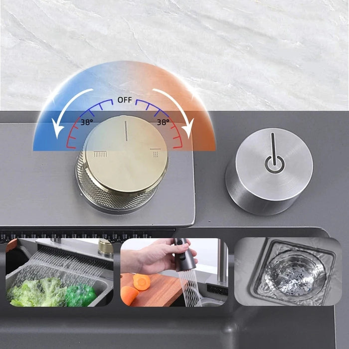 304 Stainless Steel Kitchen Sink with Faucet and Soap Dispenser
