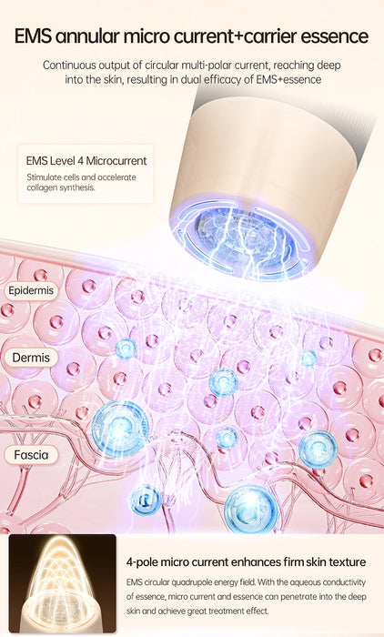 Advanced microneedling pen with 4-pole EMS microcurrent technology