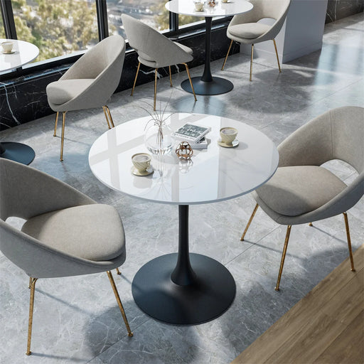 Modern White and Gold Coffee Table for 2-4 People