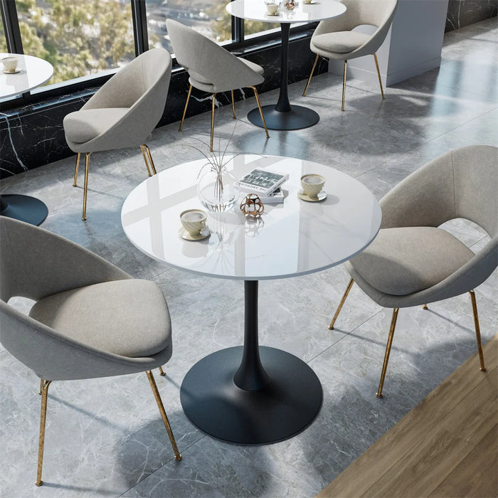 Modern White and Gold Coffee Table for 2-4 People