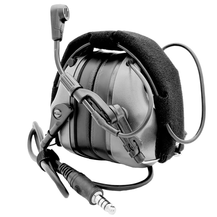 Tactical Aviation Shooting Headset with Active Noise Cancellation (Grey)