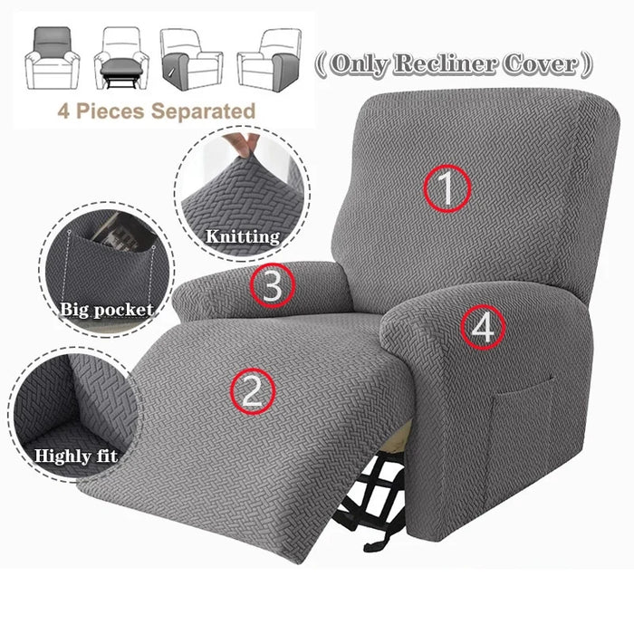 Recliner cover providing protection against daily wear, stains, and pet hair