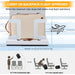 Waterproof off-white travel backpack with expandable design and USB port