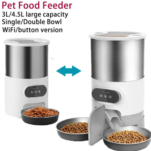 Stainless steel double feeding bowls for durability and hygiene