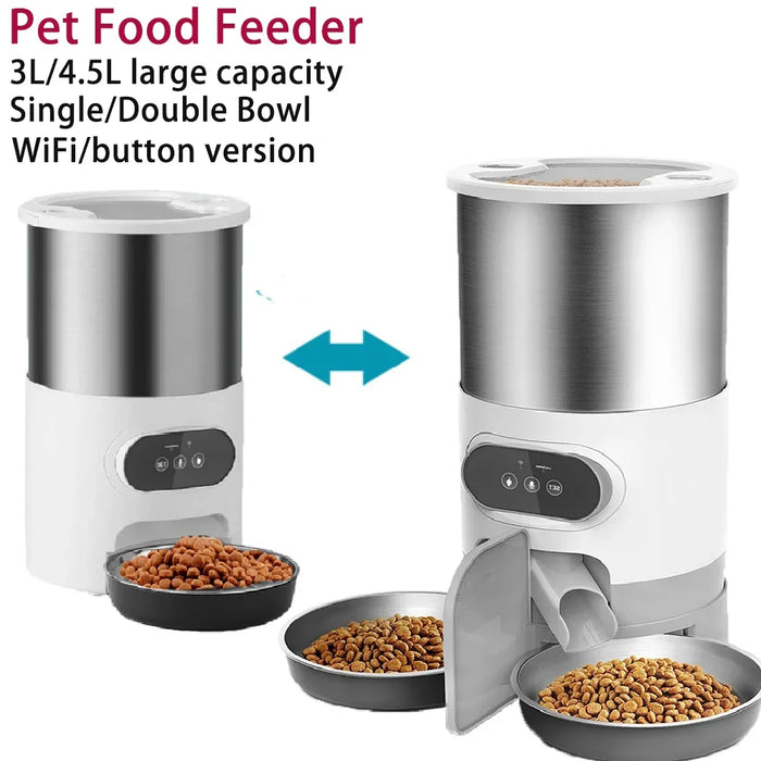 Stainless steel double feeding bowls for durability and hygiene