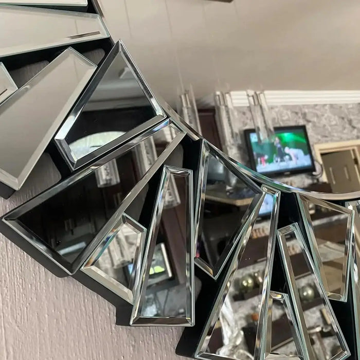 Round Silver Sunburst Decorative Mirror, 800MM, Wall Mounted