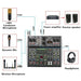 Mini 6 Channel Bluetooth Audio Mixer with 48V, 99 DSP, USB Recording for Karaoke - FLUXA