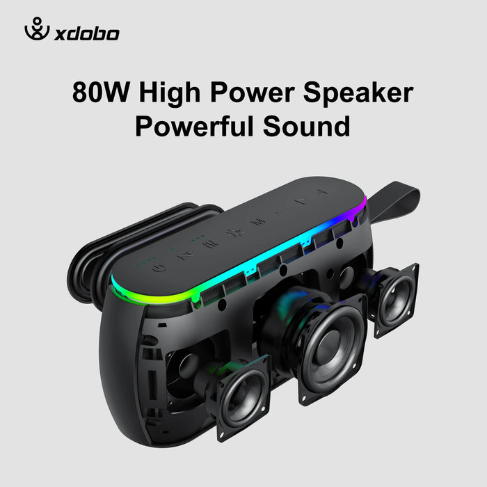 Wireless 80W Bluetooth Speaker IPX6 Waterproof RGB Lighting