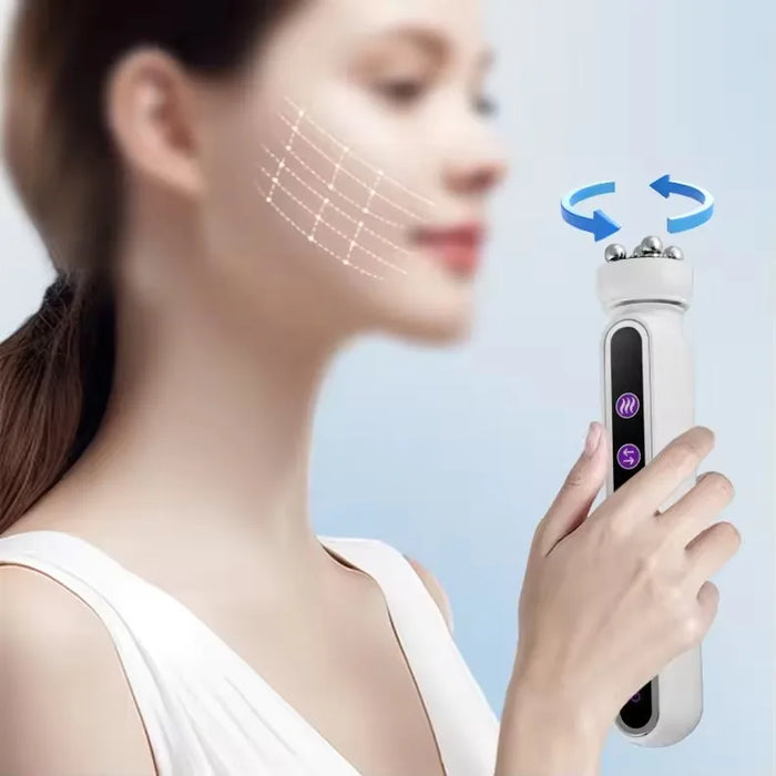 3in1 RF Heating Facial Roller Massager with LED Light Therapy
