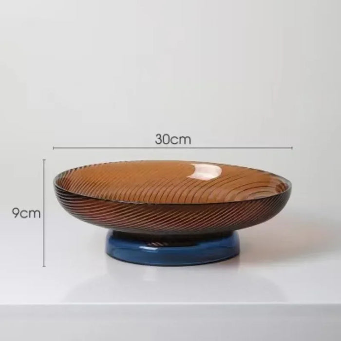 Luxury Glass Goblet Fruit Plate for Dining Table Decor Amber high style