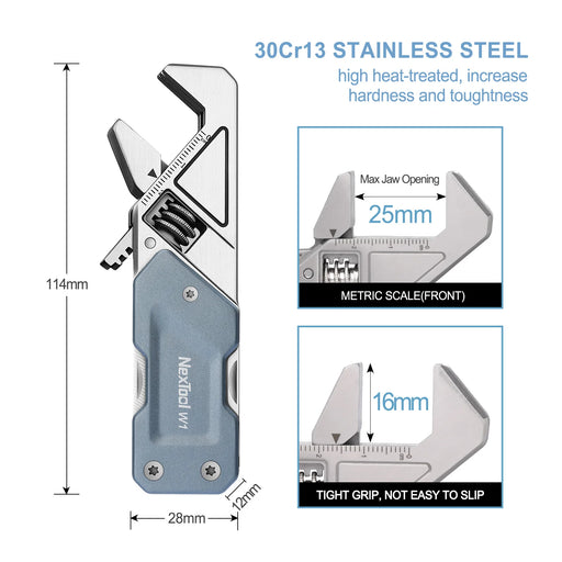 Multitool 6-in-1 Adjustable Wrench Pocket Hand Tool Kit with Screwdriver and Folding Knife for versatile use in various tasks