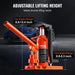 Hydraulic toe jack with 10 ton lift capacity and adjustable toe height and top