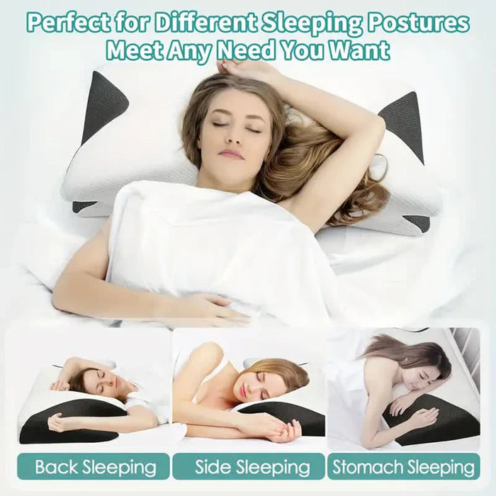 Slow rebound memory foam molds to the shape of your neck for customized comfort