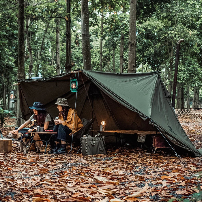Four-Season Outdoor Shelter with Stove Jacket, Wind Tarp