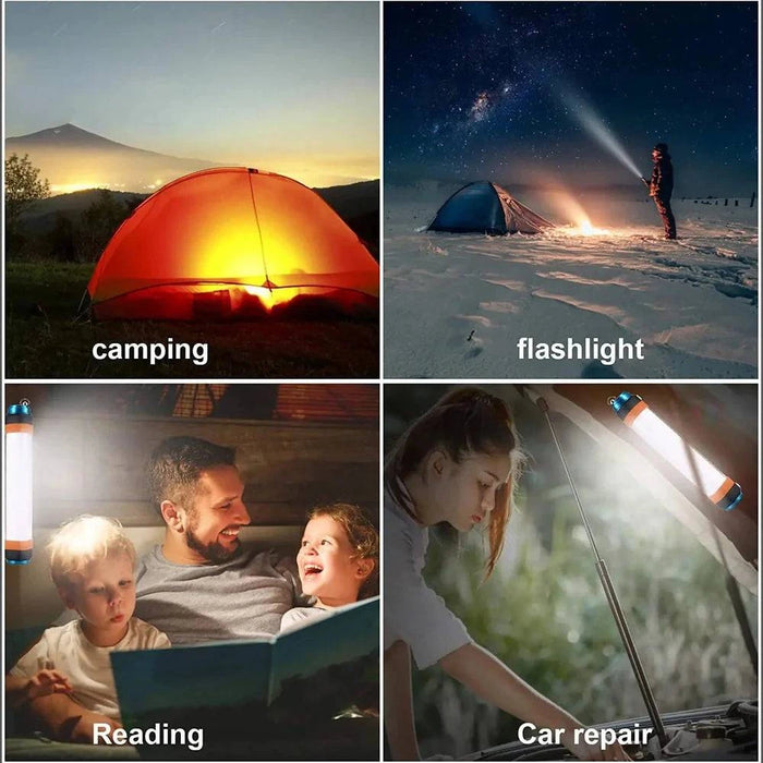 Portable LED Camping Light - USB Rechargeable Waterproof Lantern (D15) - FLUXA