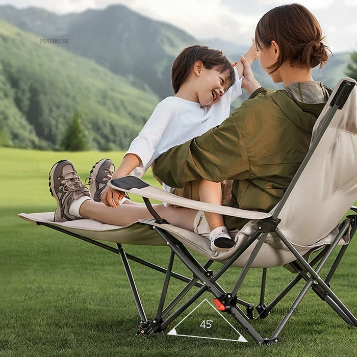Portable Green Reclining Chaise Lounge for Outdoor Relaxation
