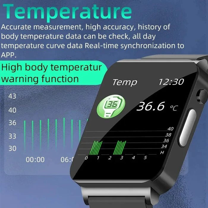 Smartwatch with ECG, Blood Sugar & Heart Rate Monitoring