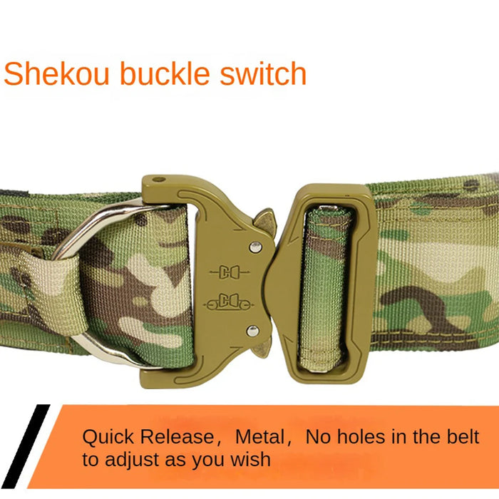 Adjustable Combat Waist Belt for Outdoor Use Utility Belt Army Green