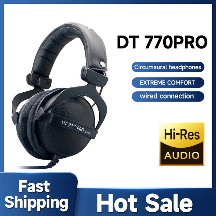 Closed-Back Studio Monitor Headphones with 3.5mm & 6.3mm Adapters DT770 PROX 250 Ohms