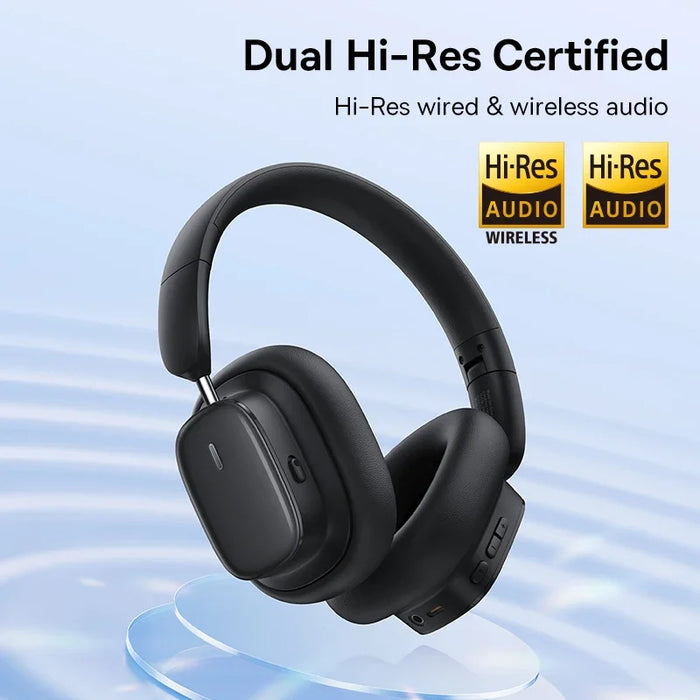 Black Bluetooth 5.3 Headphones with Noise Cancellation and Dual Mode