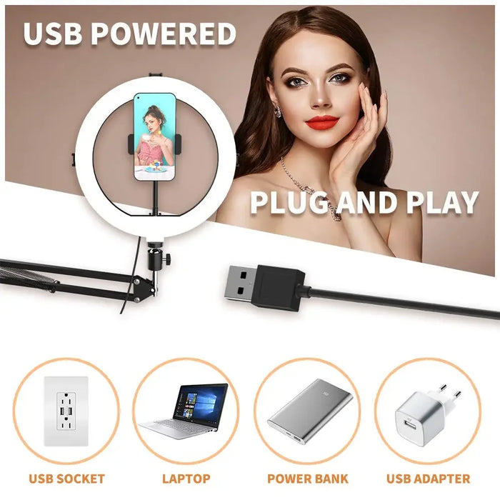 10-inch LED Selfie Ring Light with Adjustable Stand