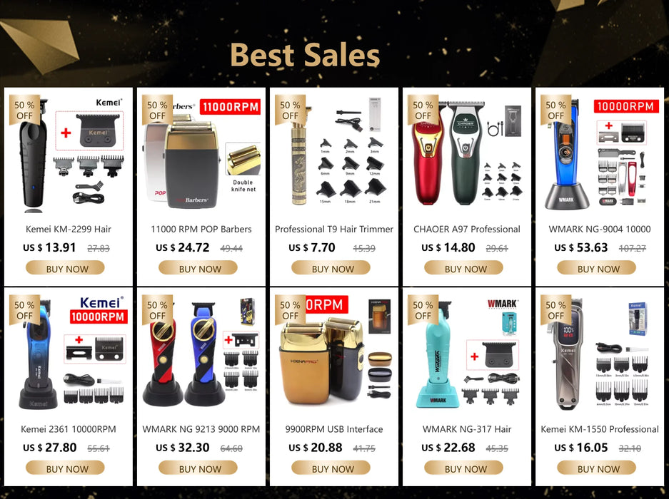 Red-Box Hair Trimmer 9000RPM Magnetic Motor T-Blade Professional Zero-Gapped Clipper alt text: High-performance professional hair trimmer with powerful 9000RPM magnetic motor and zero-gapped T-blade