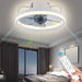 White modern LED ceiling fan with two-way blade, timer, remote & tri-color light