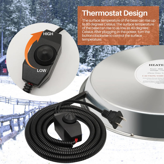 Electric 30cm Chicken Water Warmer Plate Keeps Poultry Drinking Water Ice-Free in Winter