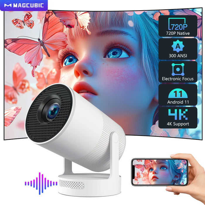 Ultra Portable HY300 Projector with 4K Support & Bag